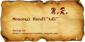 Mosonyi Renátó névjegykártya