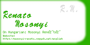 renato mosonyi business card